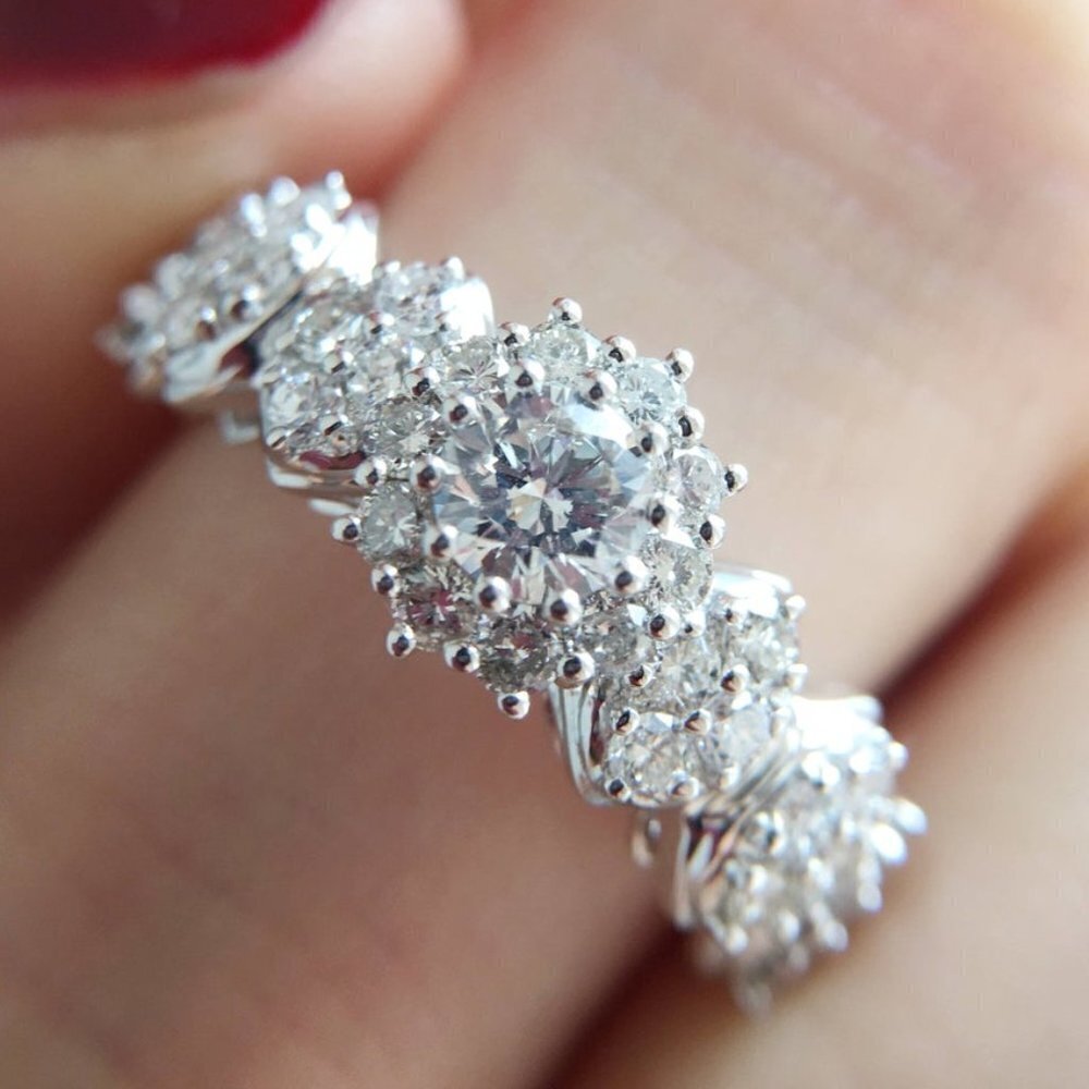 💞925 Silver Plated Beautiful CZ Wedding Ring for Women, MARR9459